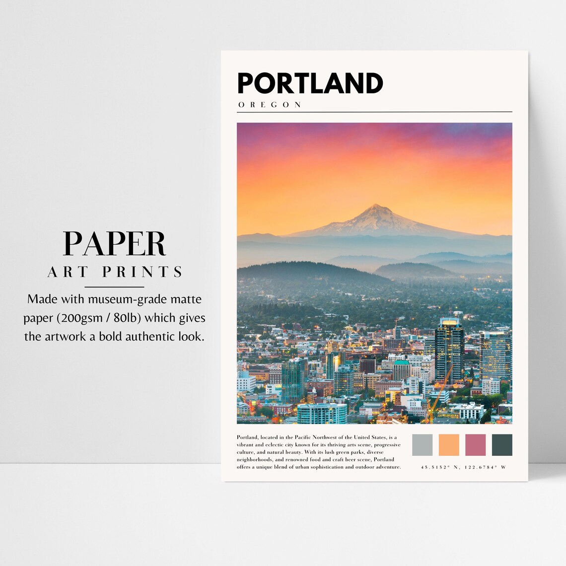 Portland Oregon Travel Poster, PNW Wall Art Print - Image 3