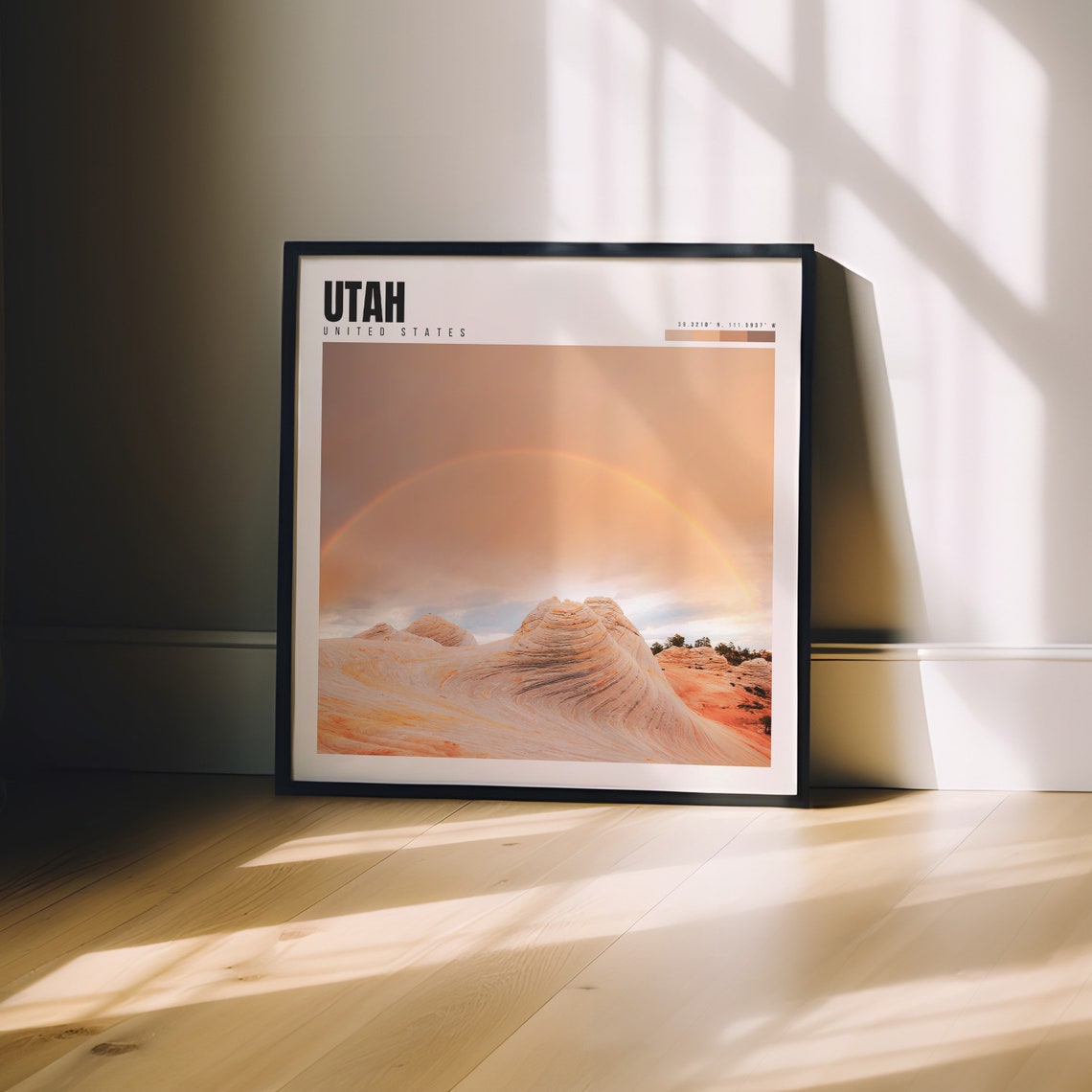 Utah Swirling Sandstone Rock Formation Rainbow Desert Wall Art - Image 3