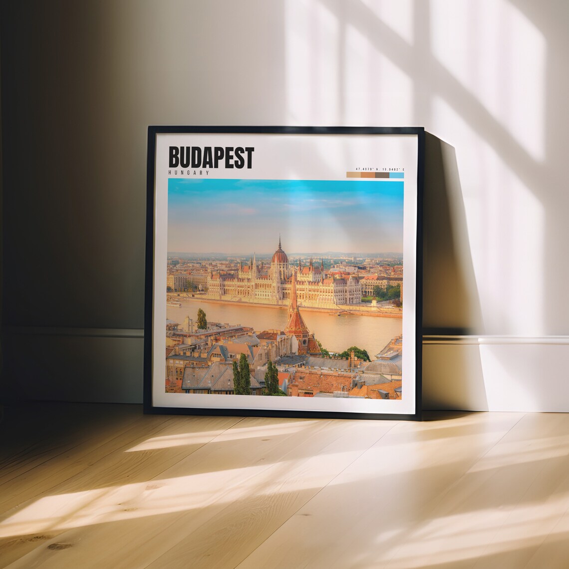 Budapest Hungary Parliament Building Danube Golden Sunset View Poster - Image 3