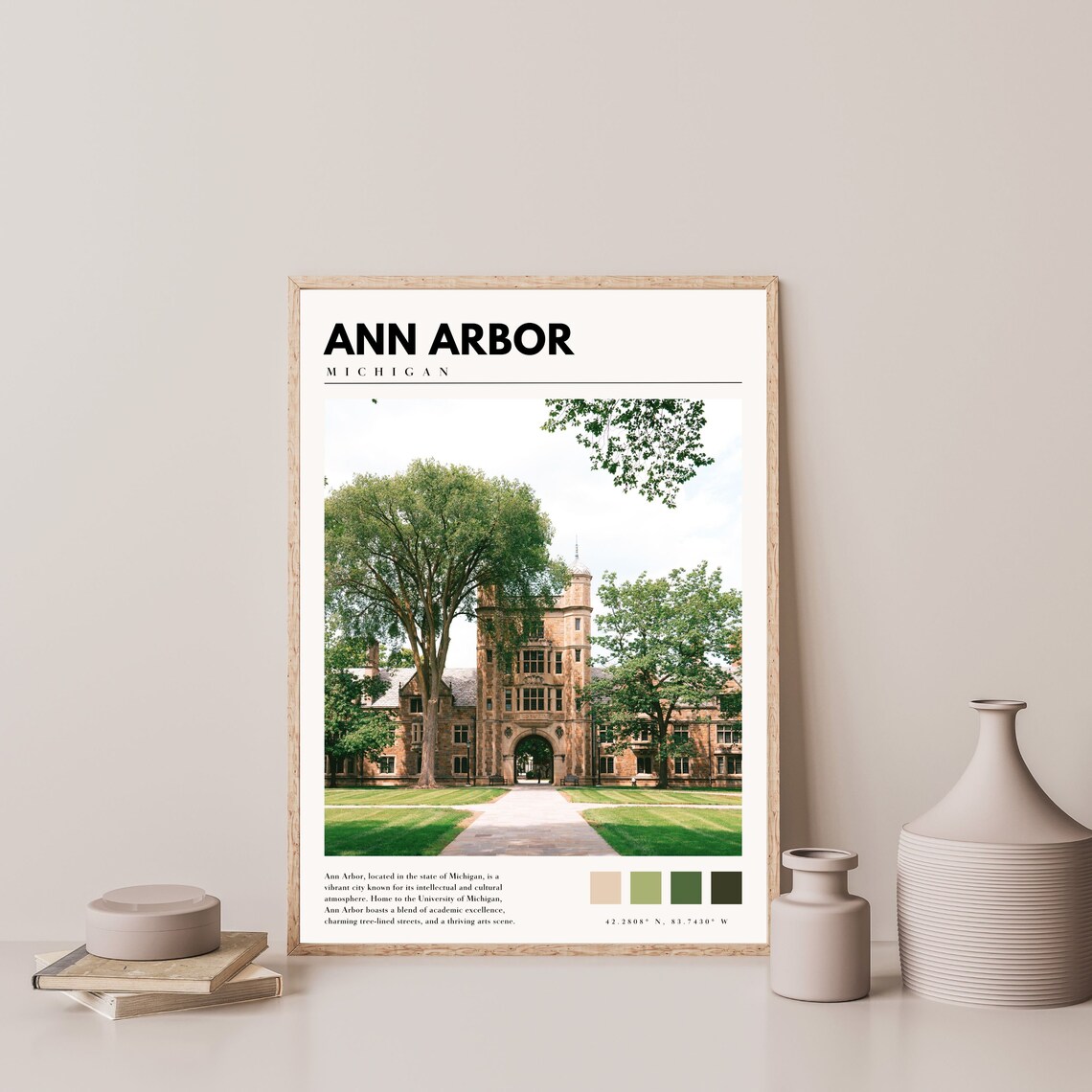 Ann Arbor, Michigan University Of Michigan Art Print - Image 4