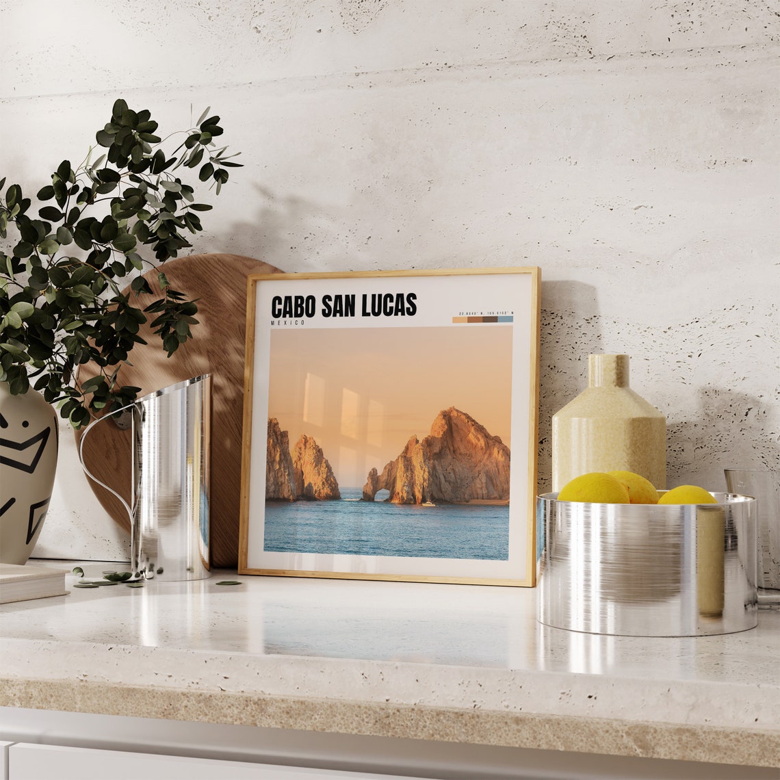 Cabo San Lucas Poster with El Arco Rock Formation at Golden Sunset - Image 4