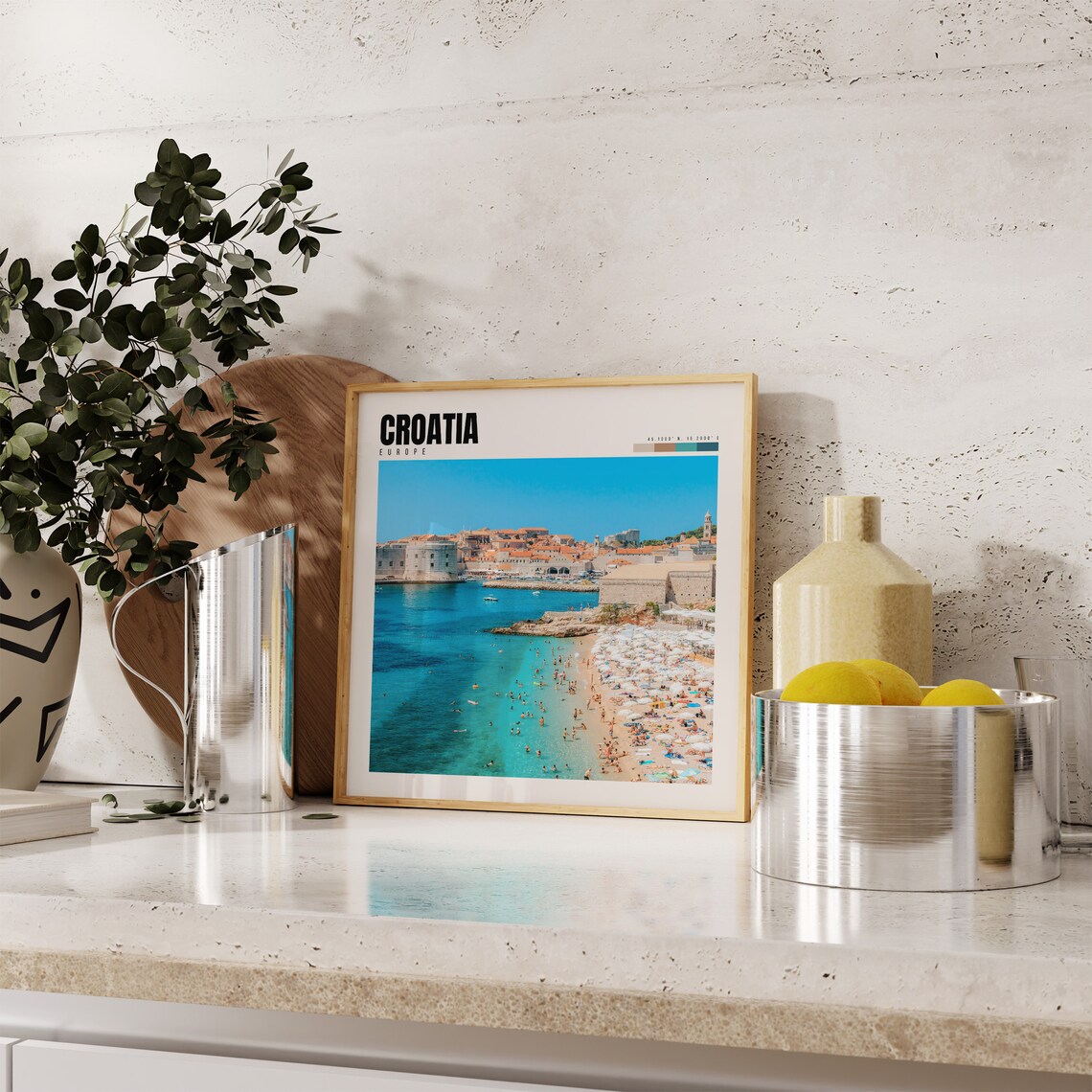 Croatia Poster with Dubrovnik Old Town and Turquoise Adriatic Sea - Image 4