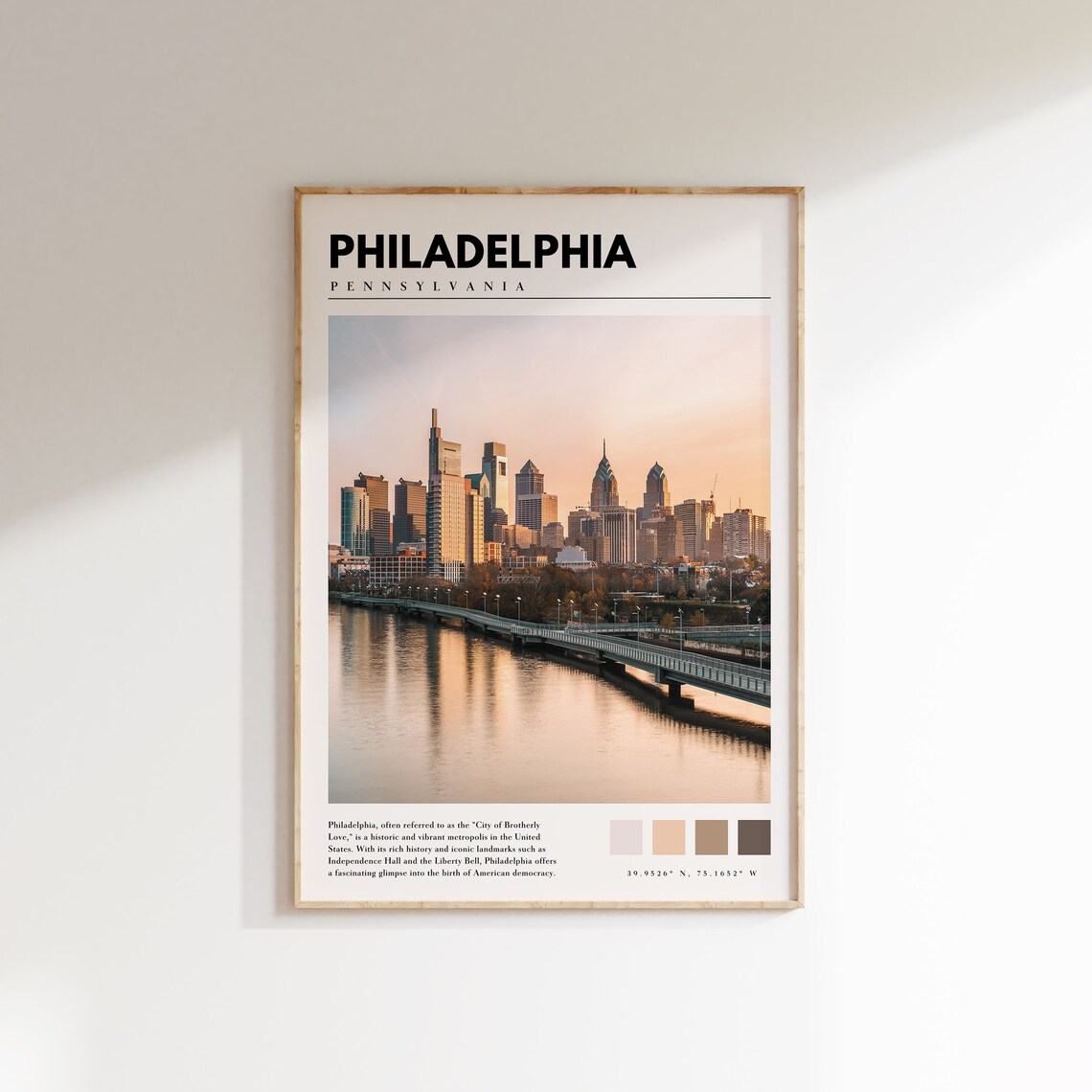 Philadelphia Pennsylvania Travel Poster, Wall Art Print