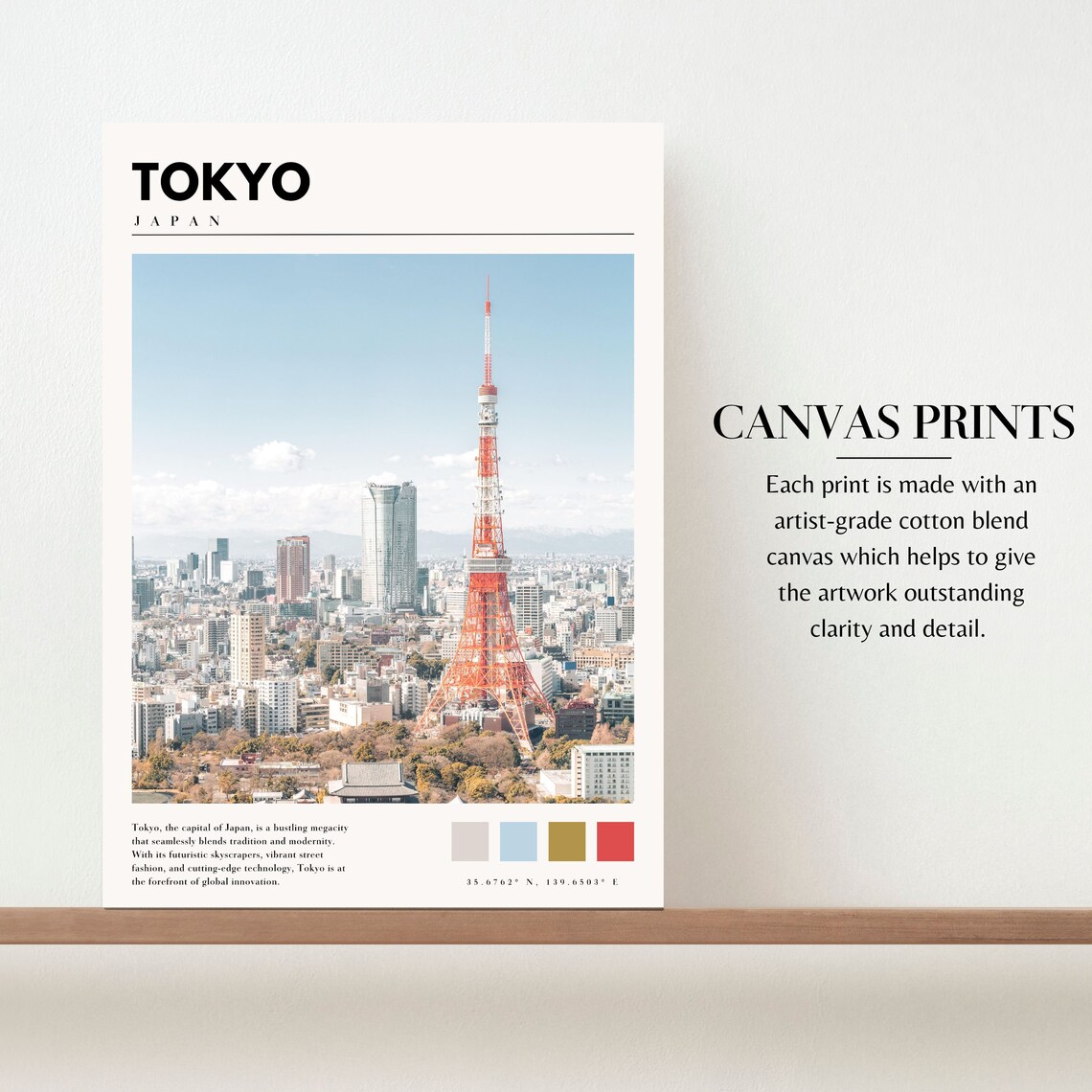 Tokyo City Skyline, Japan Travel Poster Art Print - Image 2