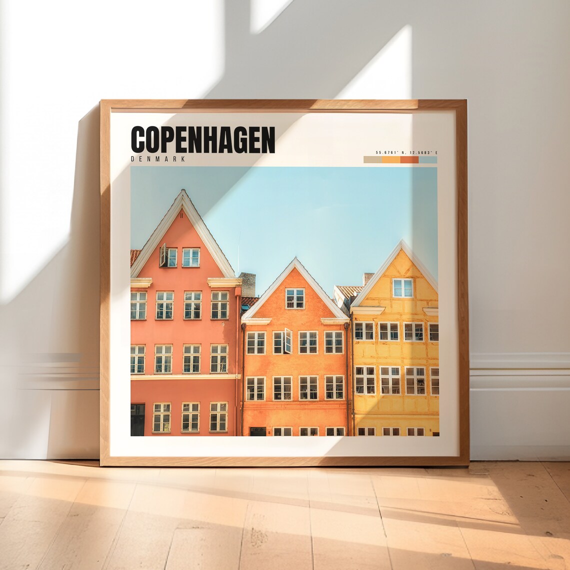 Copenhagen Denmark Travel Poster, Wall Art Print