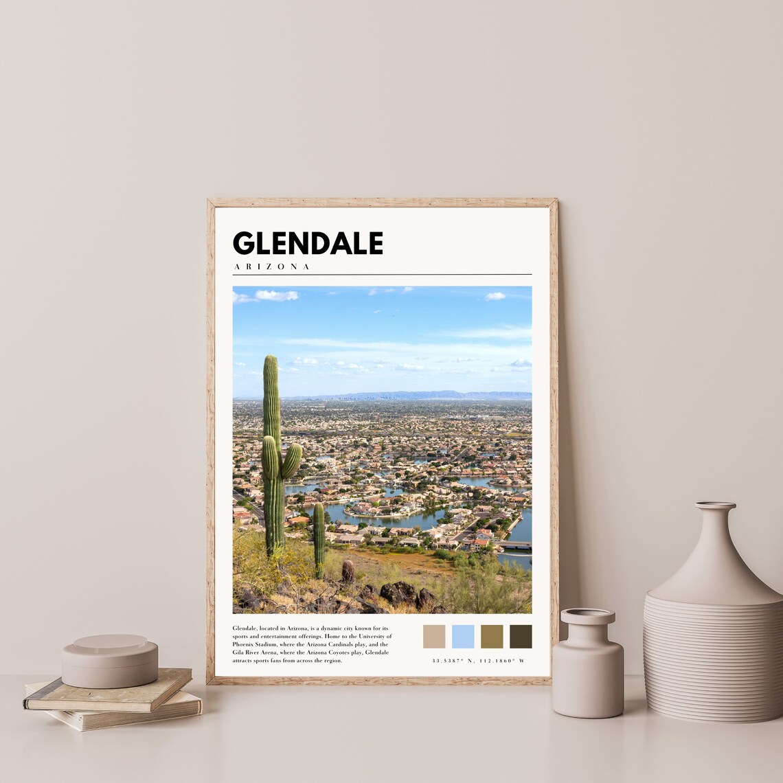 Glendale Arizona Travel Poster, Home Decor Art - Image 4