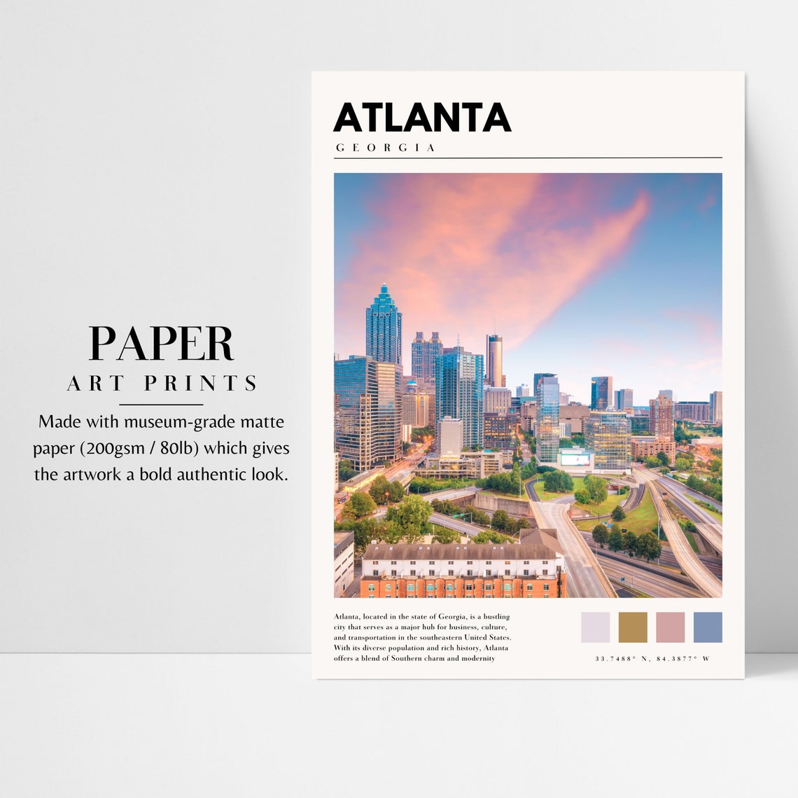 Atlanta Print Atlanta Georgia Poster Atlanta Wall Art Atl Photography Atlanta Photo Art P 100 - Image 3