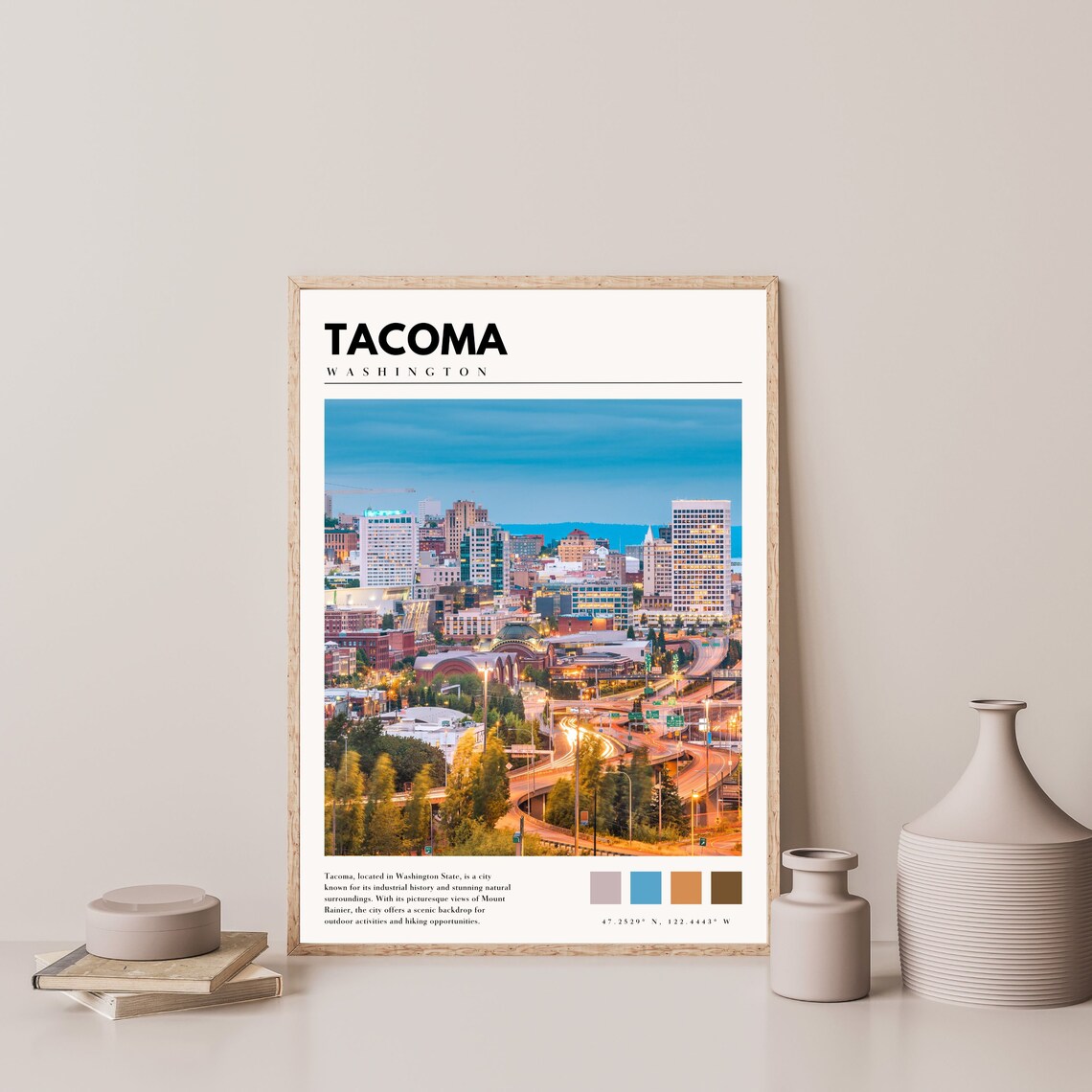 Tacoma Washington Travel Poster, City Wall Art - Image 4