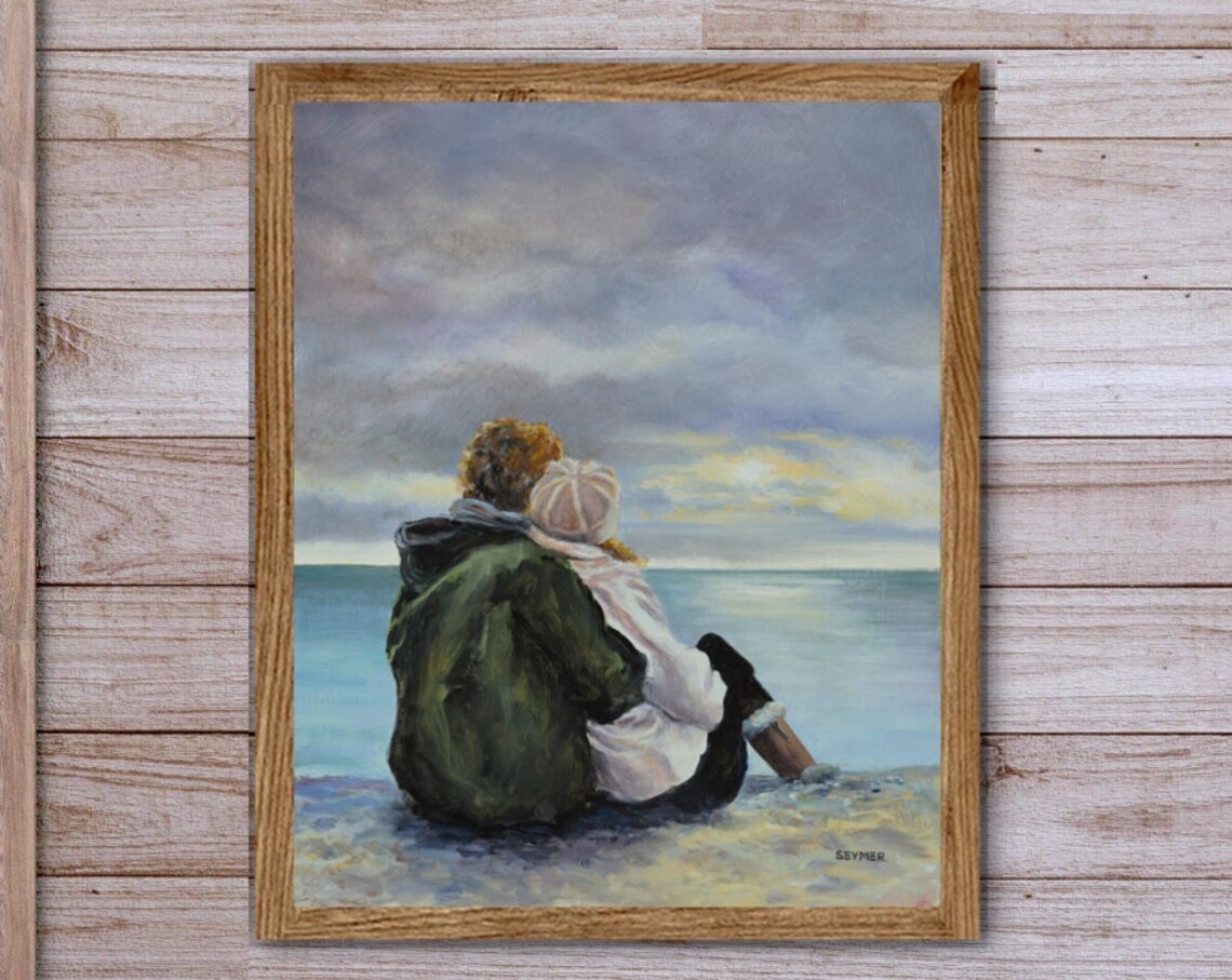 Love Painting Art Print, Romantic Beach Scene - Image 5