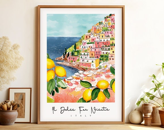 Il Dolce Far Niente Italy Travel Poster, Lemons
