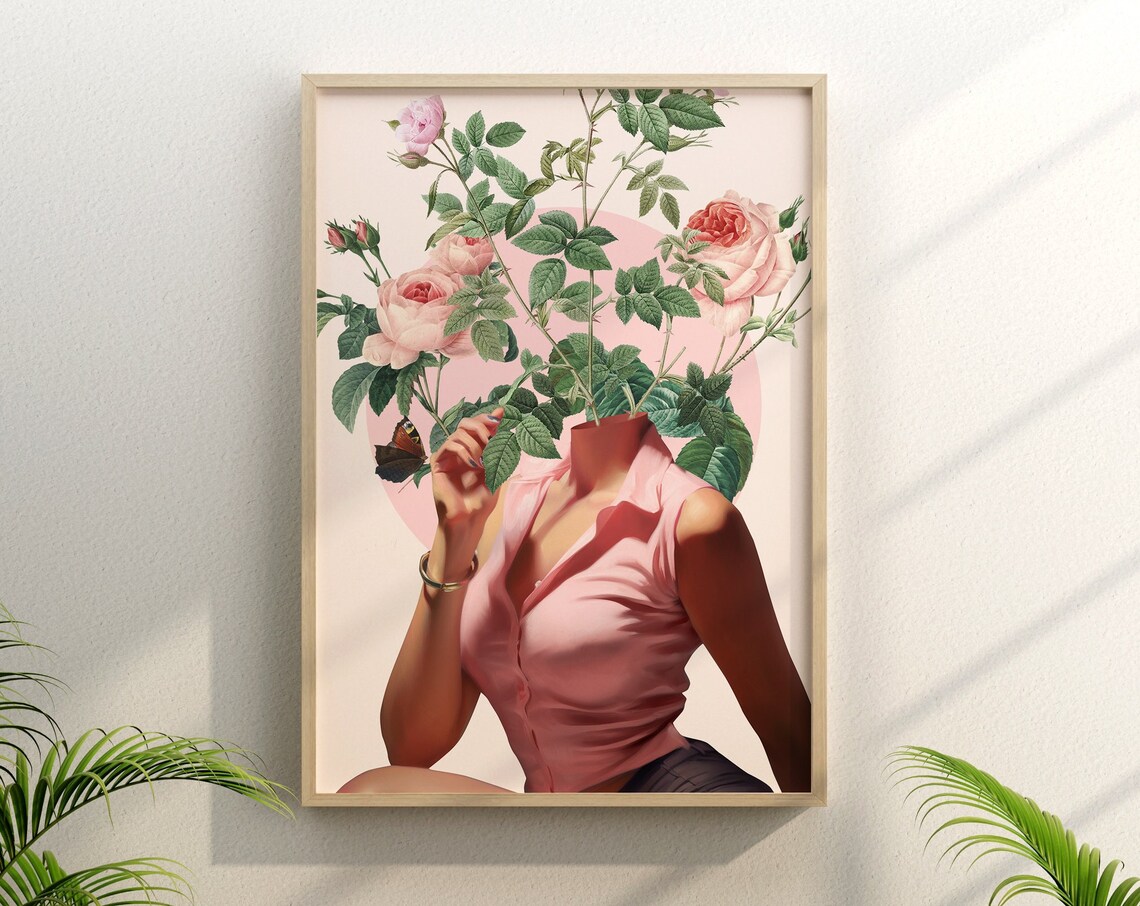 Inside Beauty V3 Retro Vintage Collage Art Print