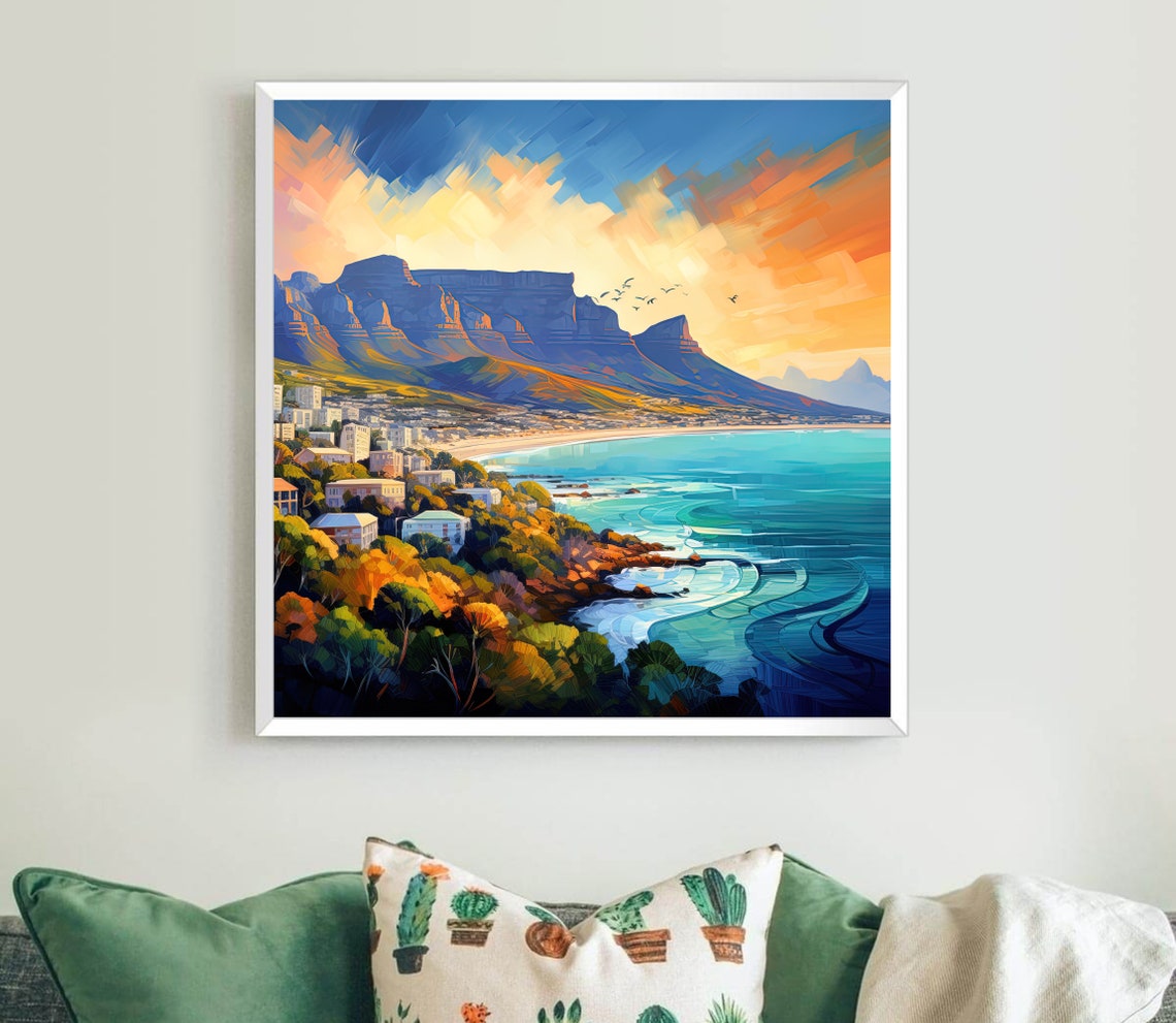 Cape Town South Africa Painting Cape Town South Africa Travel Poster Cape Town South Africa Wall Art Print Cape Town Art Print - Image 5