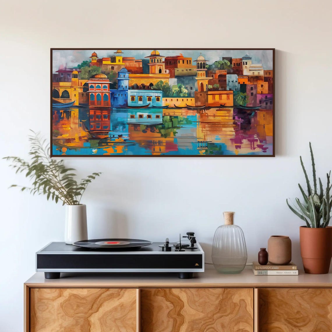 Jaipur Waterfront Palaces Reflected In Golden Sunset Light Poster - Image 3