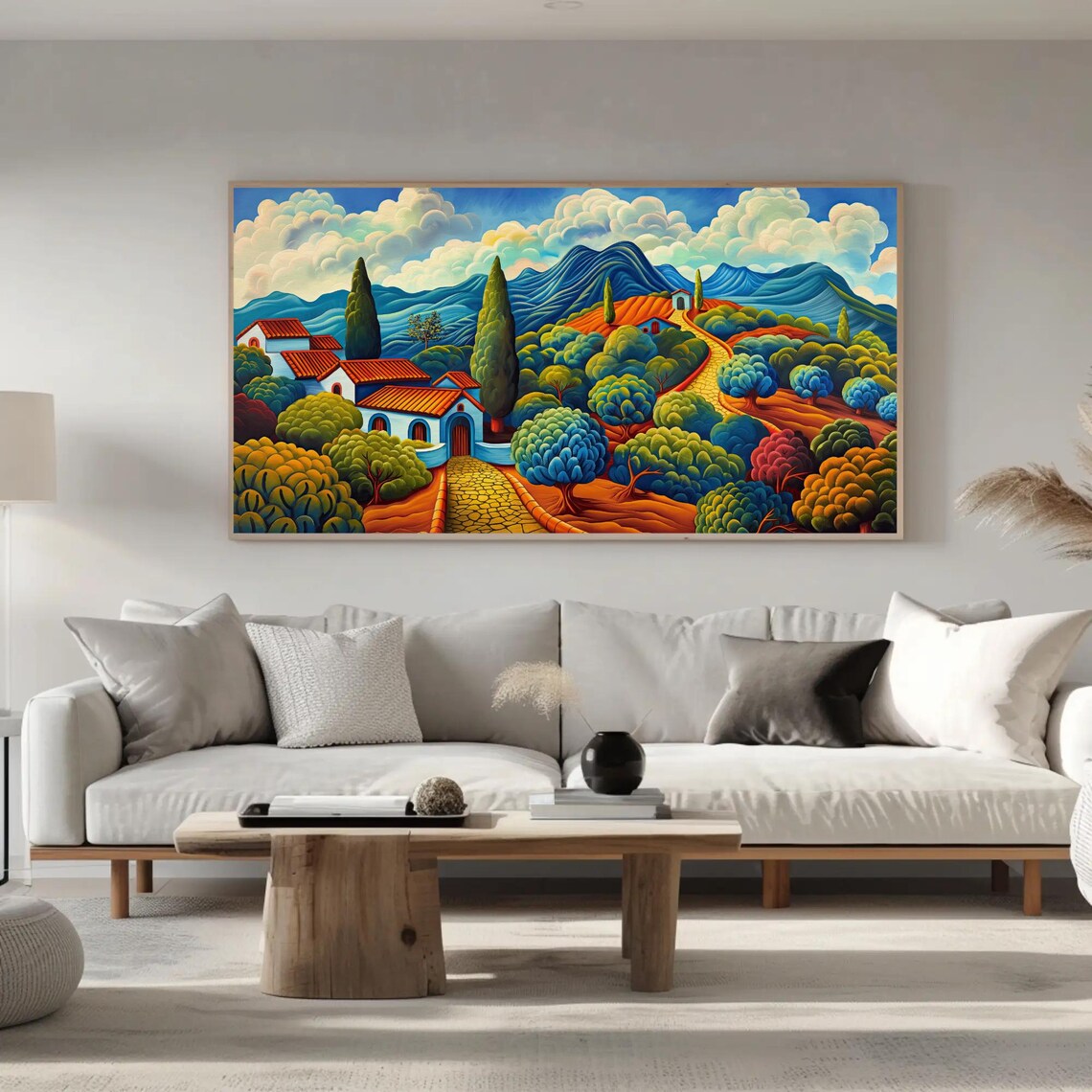 Mexican Countryside Houses With Red Roofs Among Green Hills Poster - Image 4