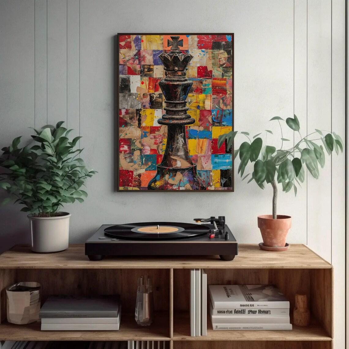 Chess King Abstract Art Print, Man Cave Decor - Image 3