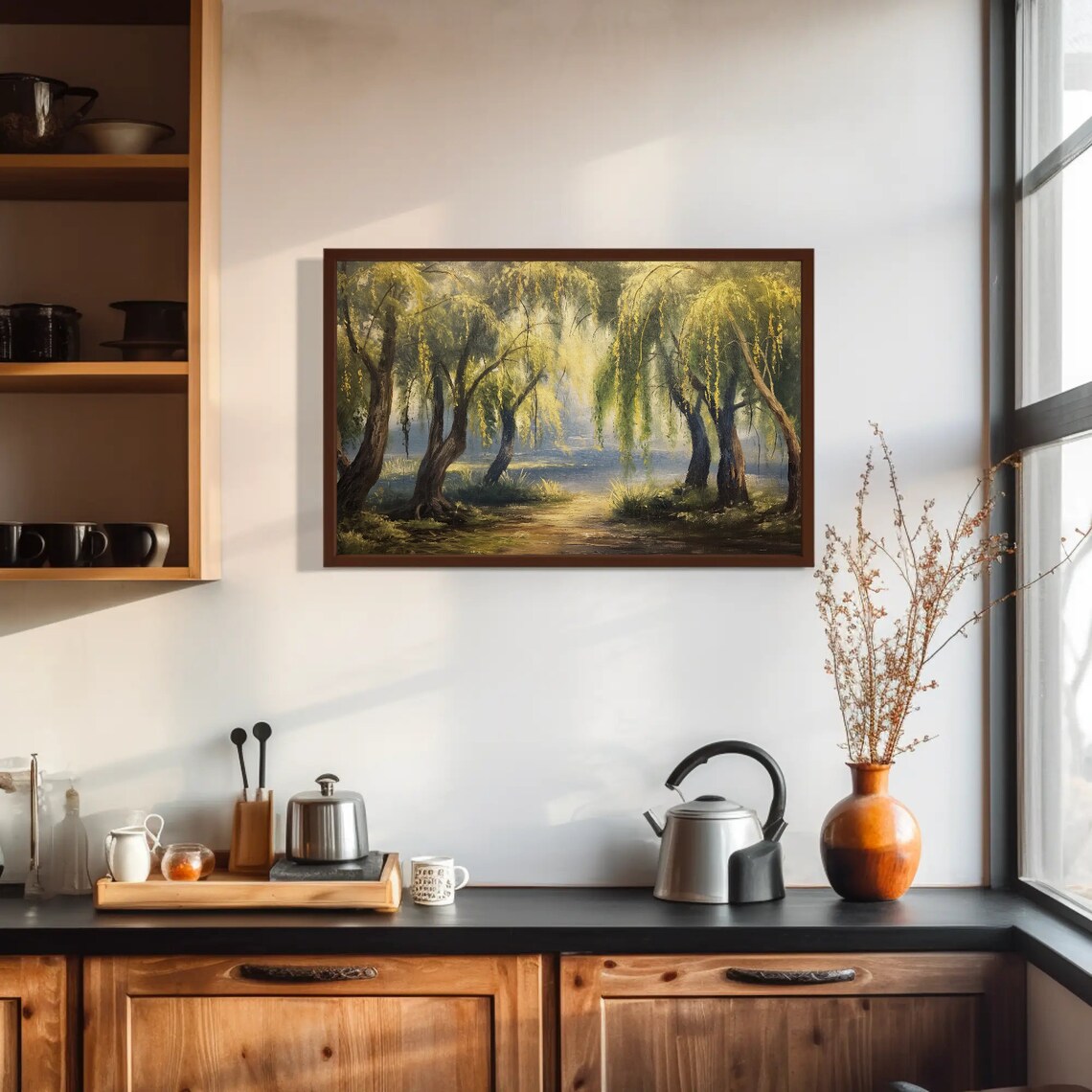 Willow Vintage Oil Painting Print, Nature Wall Art - Image 5