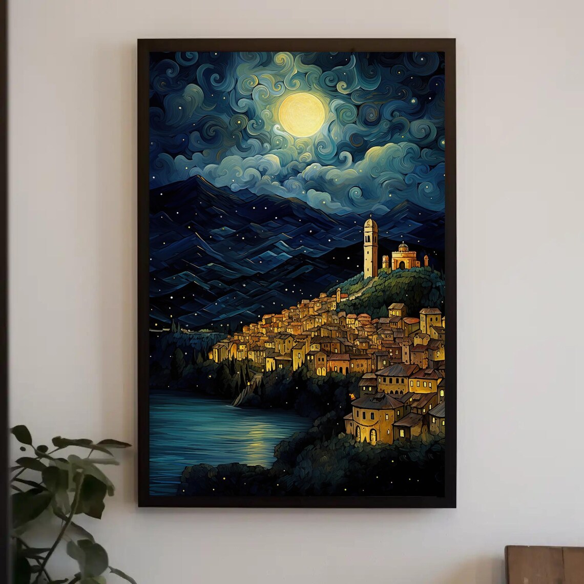 Positano Italy Modern Art Poster, Amalfi Coast