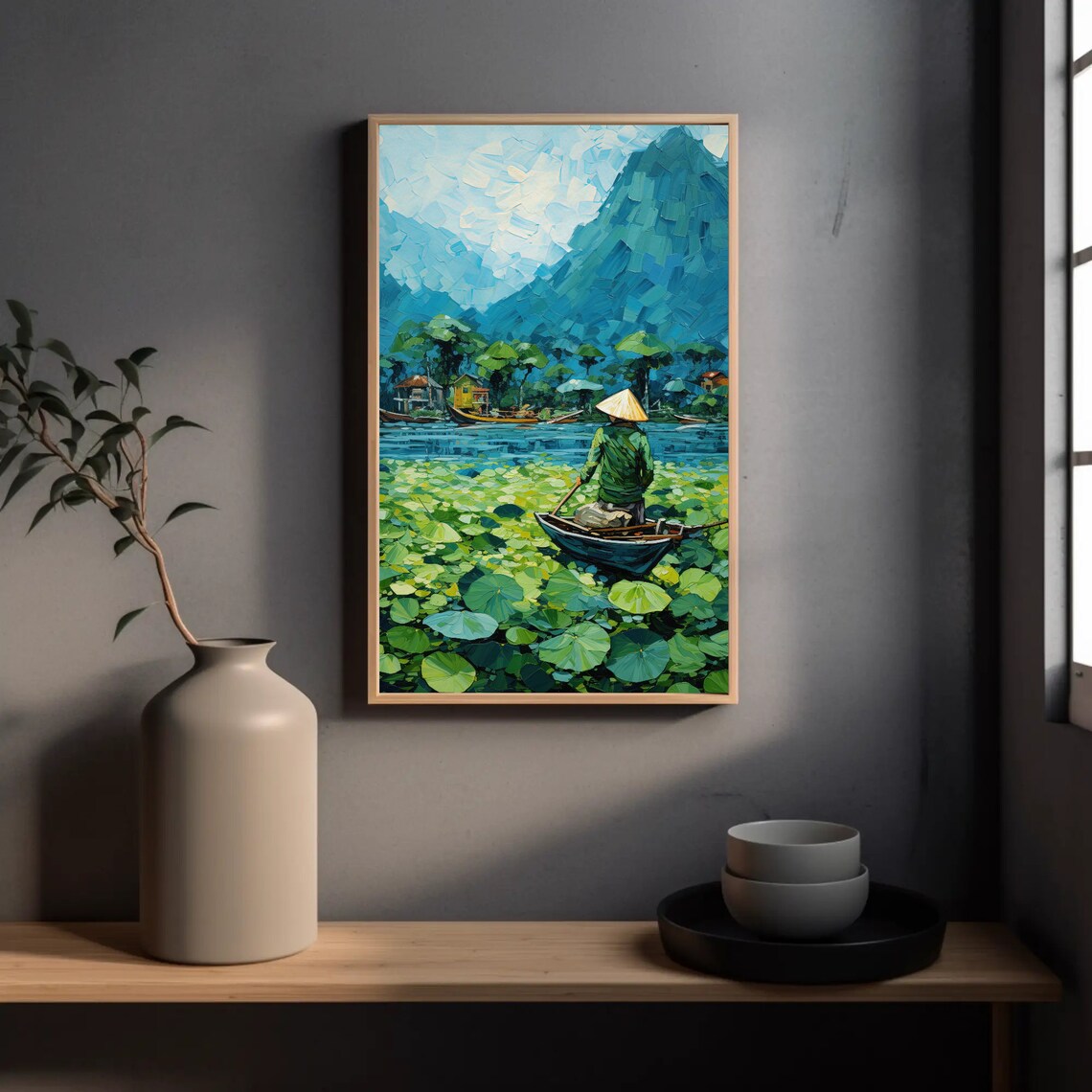 Vietnam River Mountain Landscape Travel Poster - Image 5