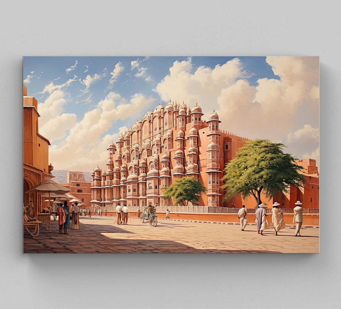 Hawa Mahal Palace Jaipur India Heritage Landmark Painting Poster