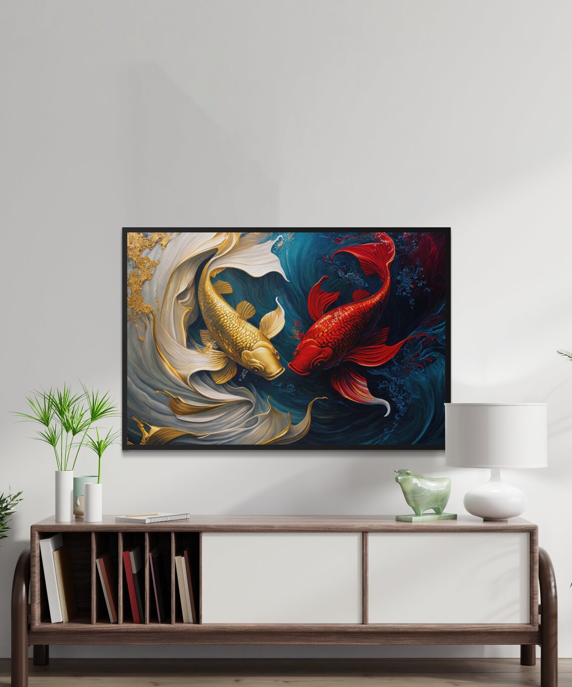 Koi Fish Colorful Abstract Art Print - Image 4