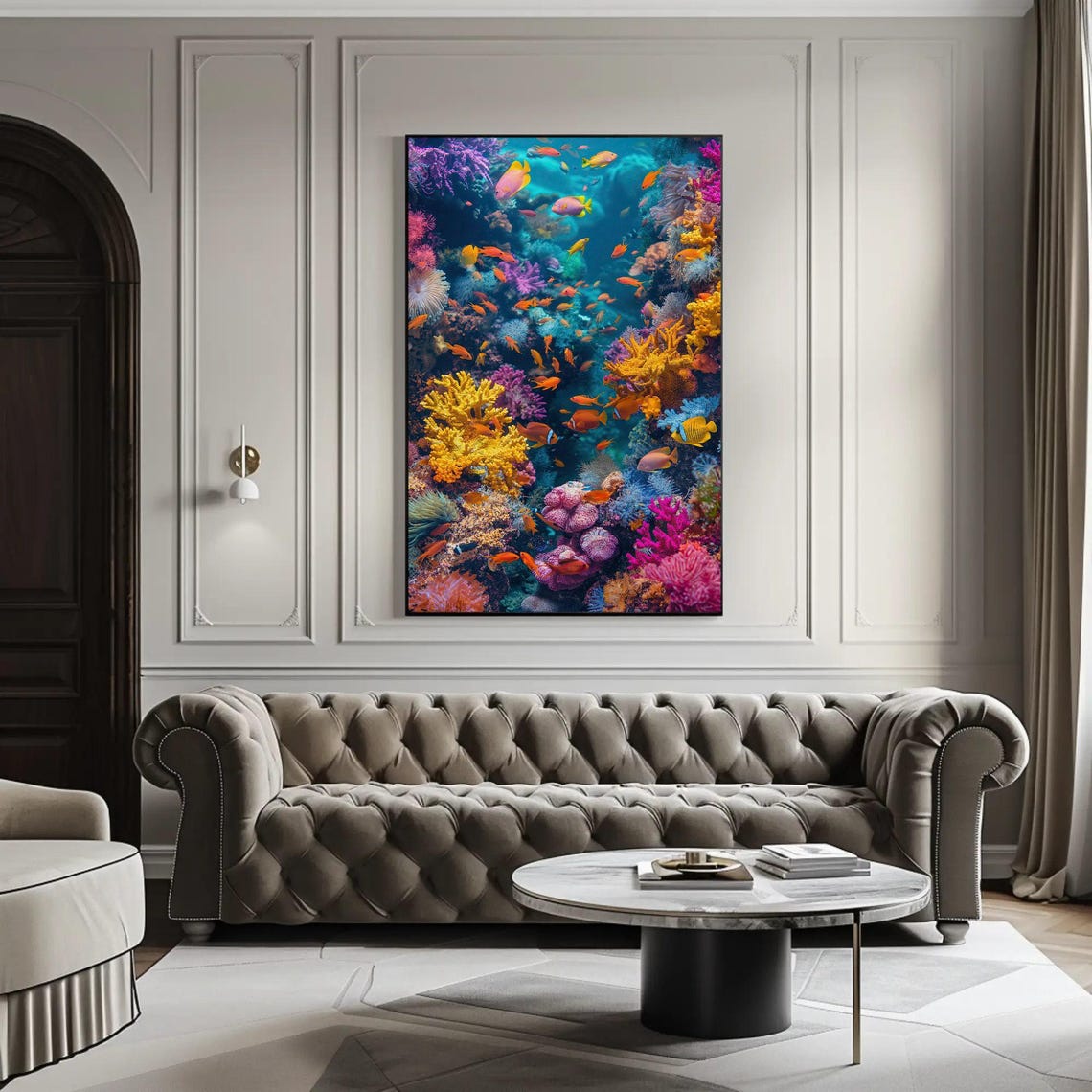 Vibrant Coral Reef With Tropical Fish Underwater Ocean Art Poster - Image 2