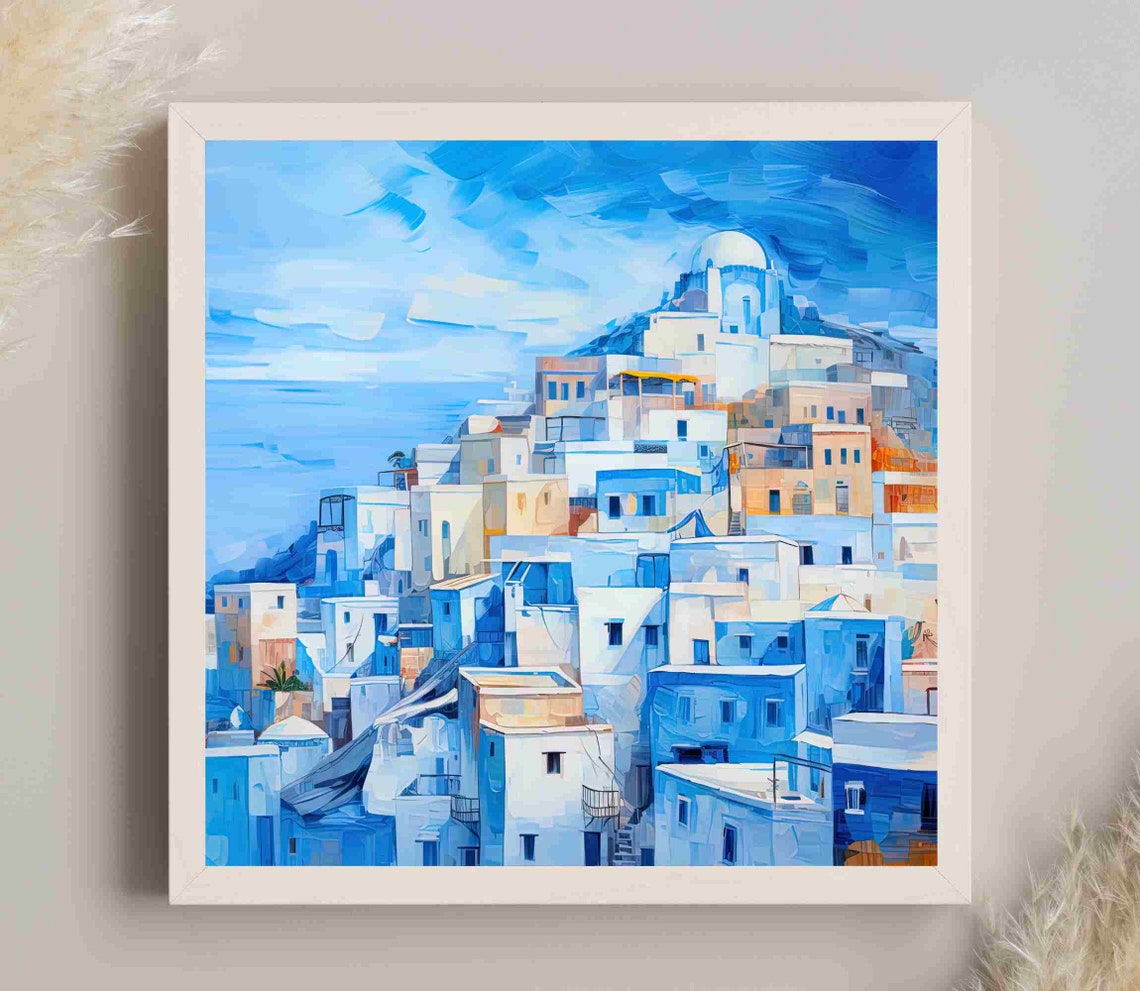 Chefchaouen Blue City Hillside Whitewashed Town Morocco Poster