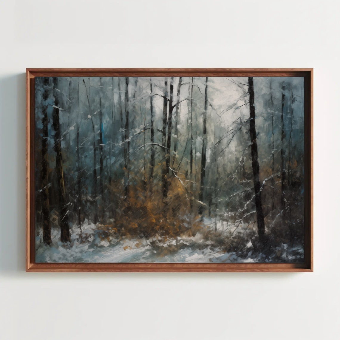 Winter Tree Forest Oil Painting Landscape Art Forest Art Winter Wall Art Ready To Hang