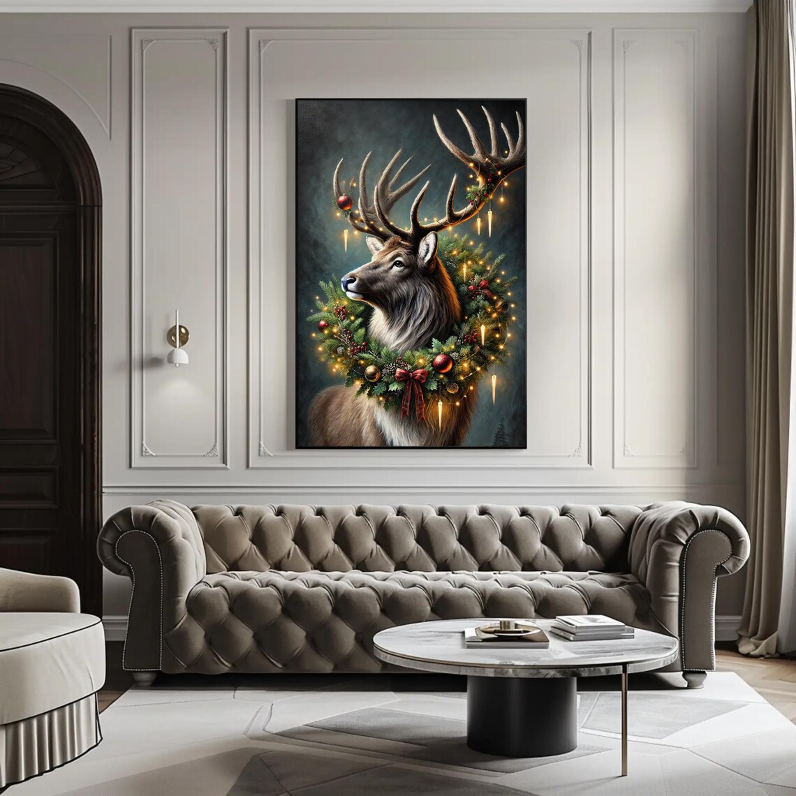 Festive Reindeer Holiday Wall Art Print, Christmas - Image 5