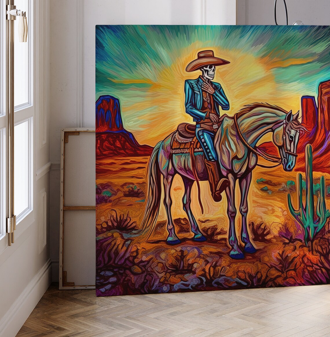 Mariachi Guitarist Calavera Art Print, Mexican Cowboy - Image 4
