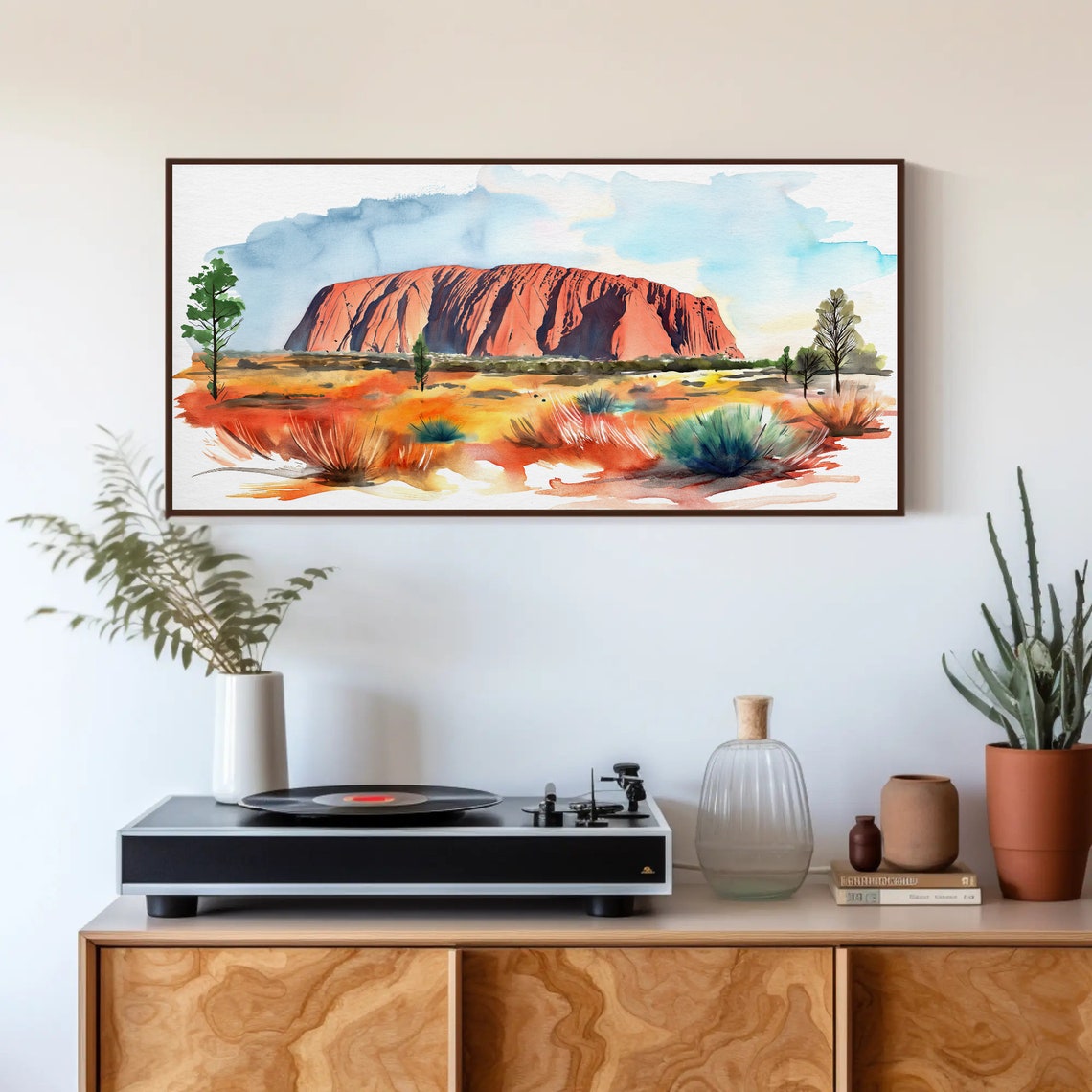 Uluru Ayers Rock Desert Sunset Australia Outback Watercolor Poster - Image 4