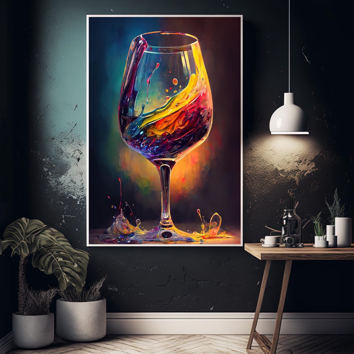 Wine Glass Painting, Wine Art Kitchen Art Print - Image 4