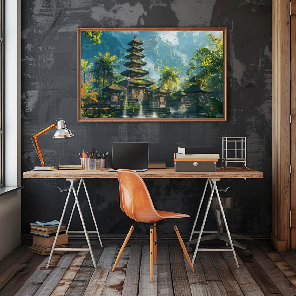 Bali Temple Lake Meru Tower Jungle Indonesia Travel Art Poster - Image 5