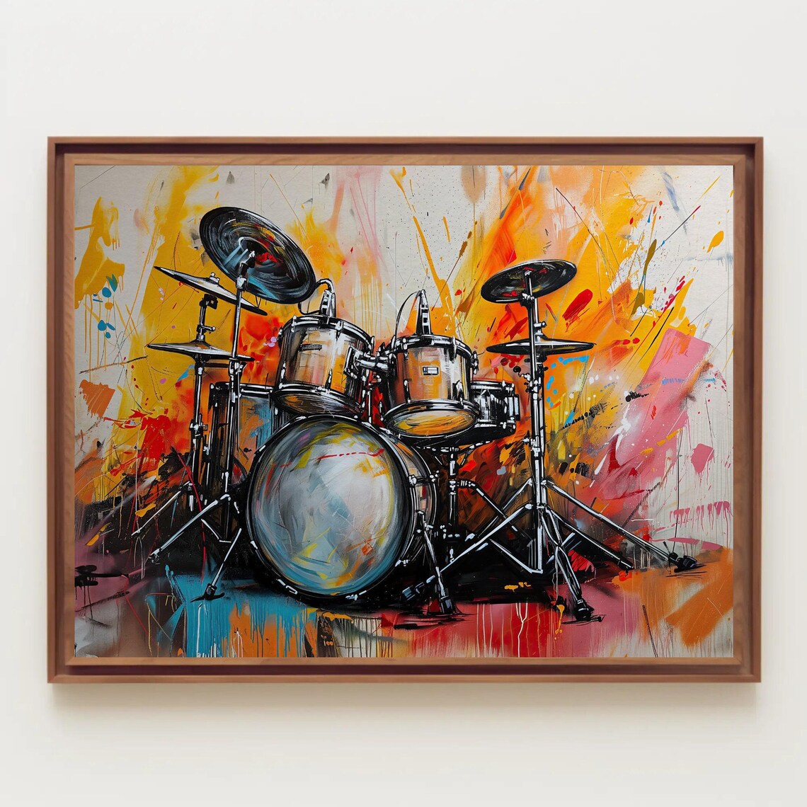 Drum Kit Graffiti Colorful Paint Splash Musician Wall Poster - Image 5