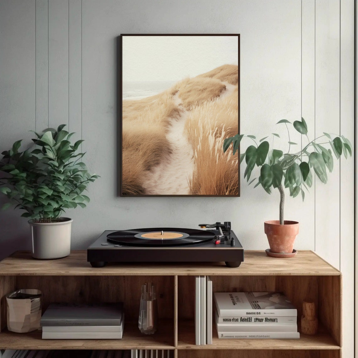 A Path Along Grassy Mountain Landscape Print Living Room Decor Print On And Framed Poster Abstract Decor - Image 2