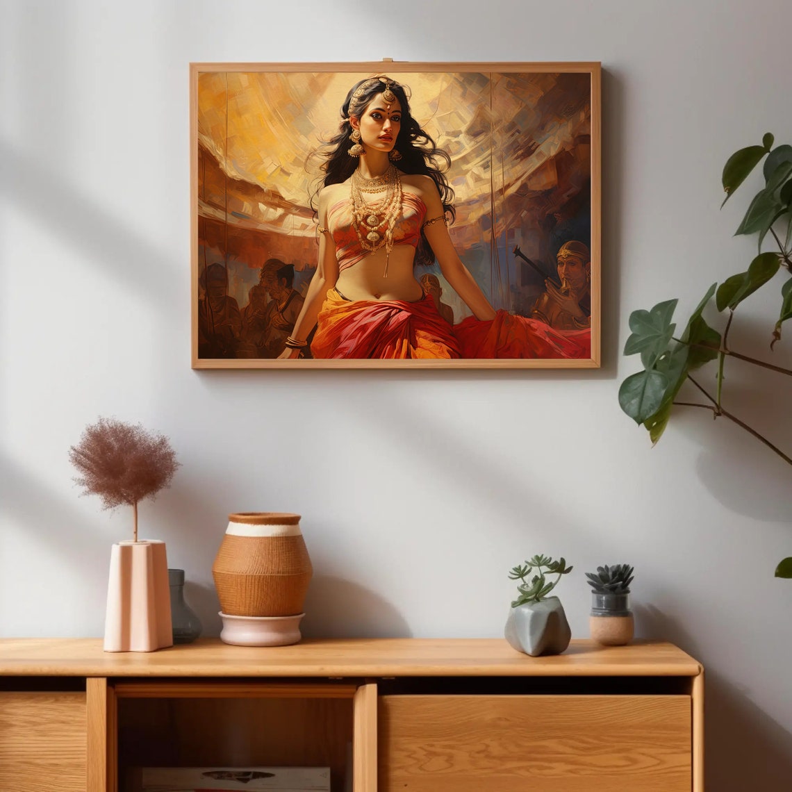 Beautiful Indian Dancer Illustration Mujra Dance Performance Art Indian Wall Art Ready To Hang - Image 5