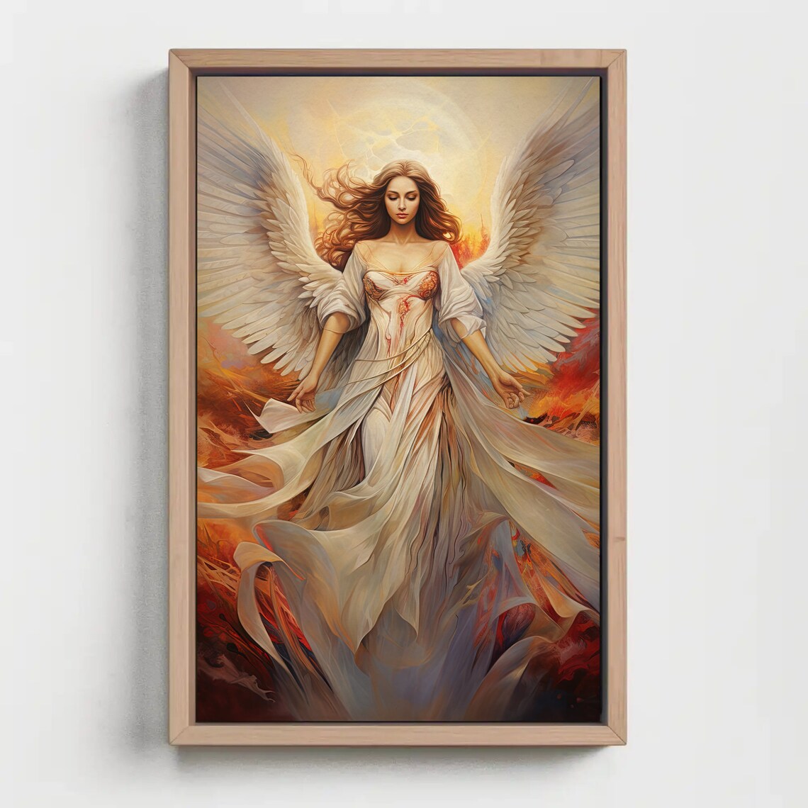Guardian Angel White Wings Heavenly Christian Faith Art Poster - Image 4