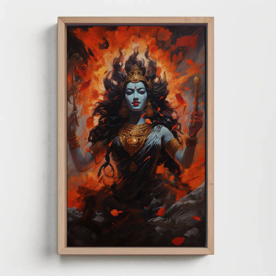 Goddess Kali Blue Skin Fiery Storm Divine Feminine Art Poster - Image 5
