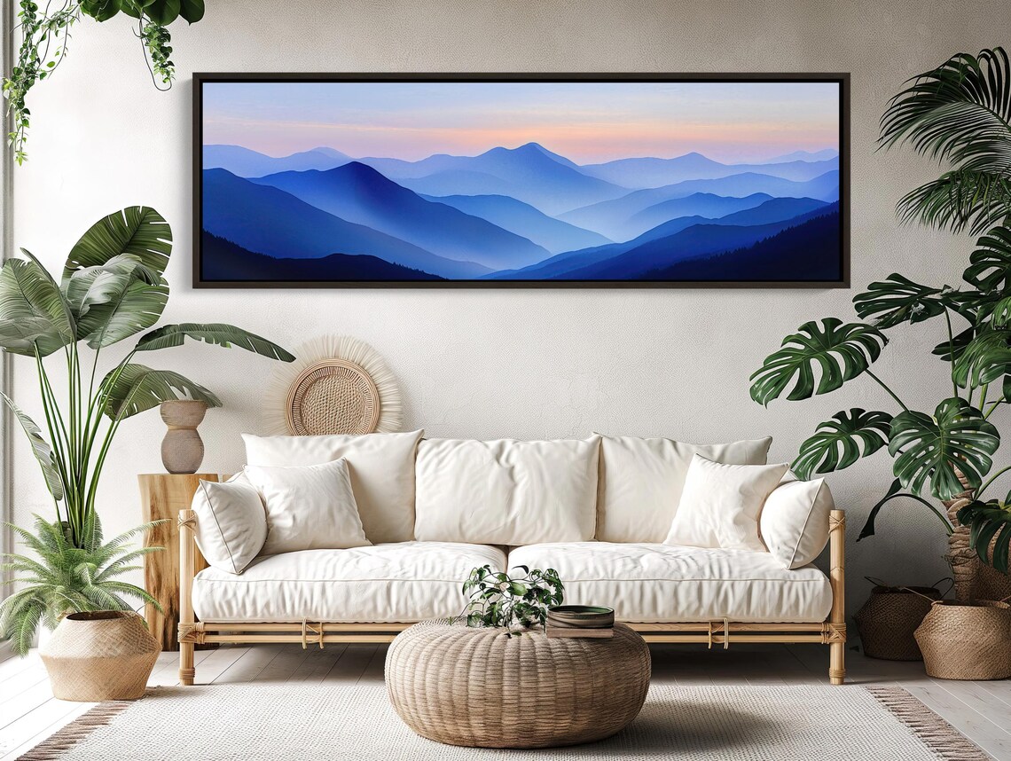 Blue Mountain Layers at Dawn, Mountain Art Print - Image 5