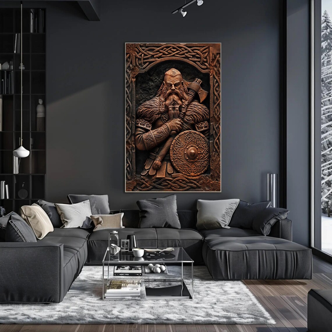 Viking Scandinavian Warrior Art Print, Nordic Style - Image 5