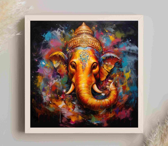 Ganesha Framed Print Ganesh Ji Wall Art Hindu God Wall Art Ganesha Wall Art Ganesh Poster Ready To Hang Home Decor