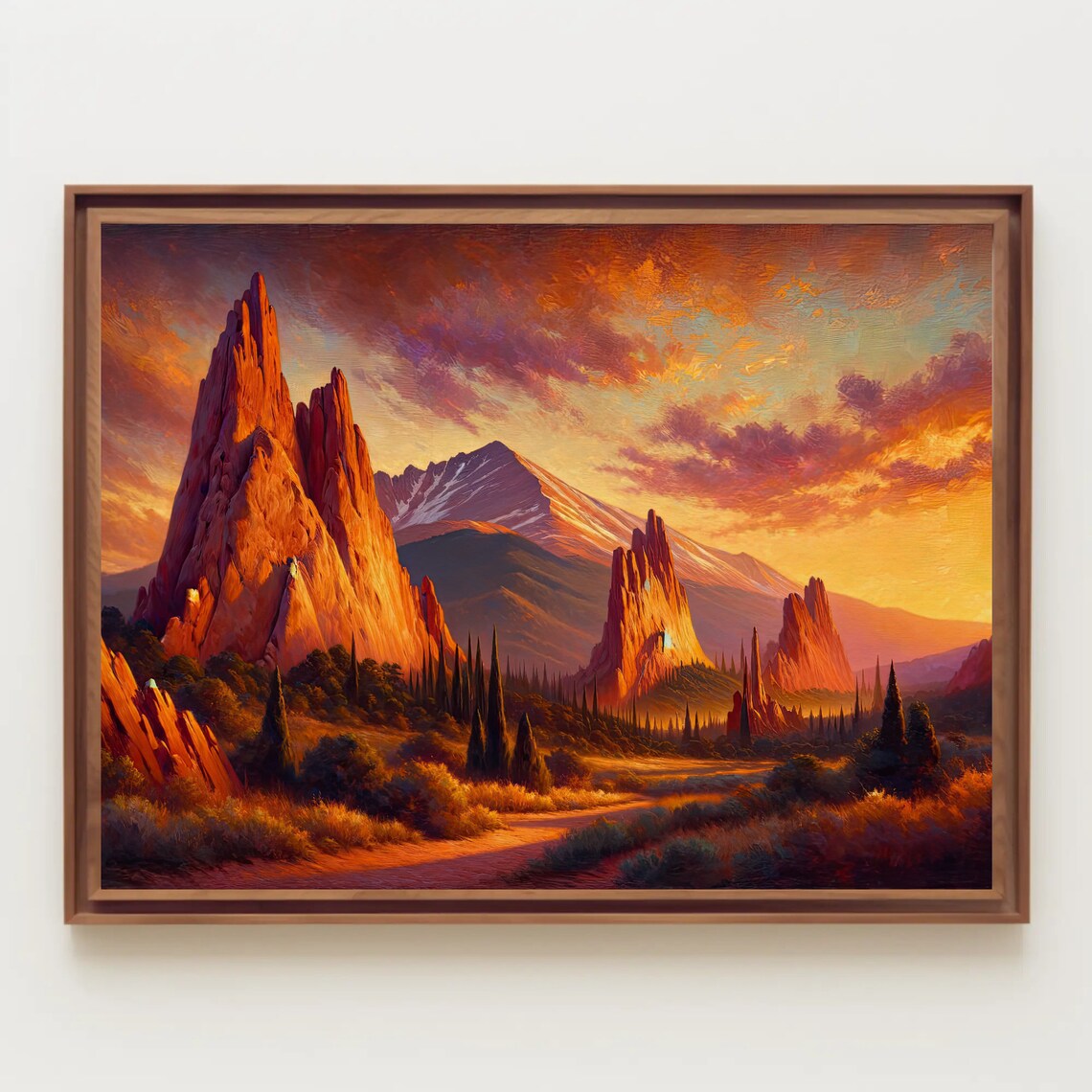 Garden Of The Gods Red Rock Spires And Pikes Peak Sunrise Poster - Image 4