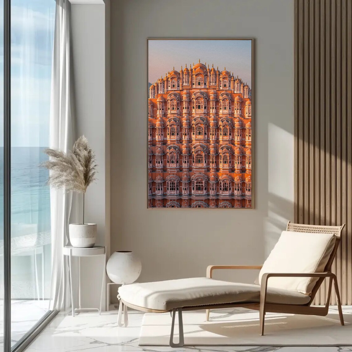 Hawa Mahal Jaipur Palace Facade Pink Sandstone Photo Art Poster - Image 2