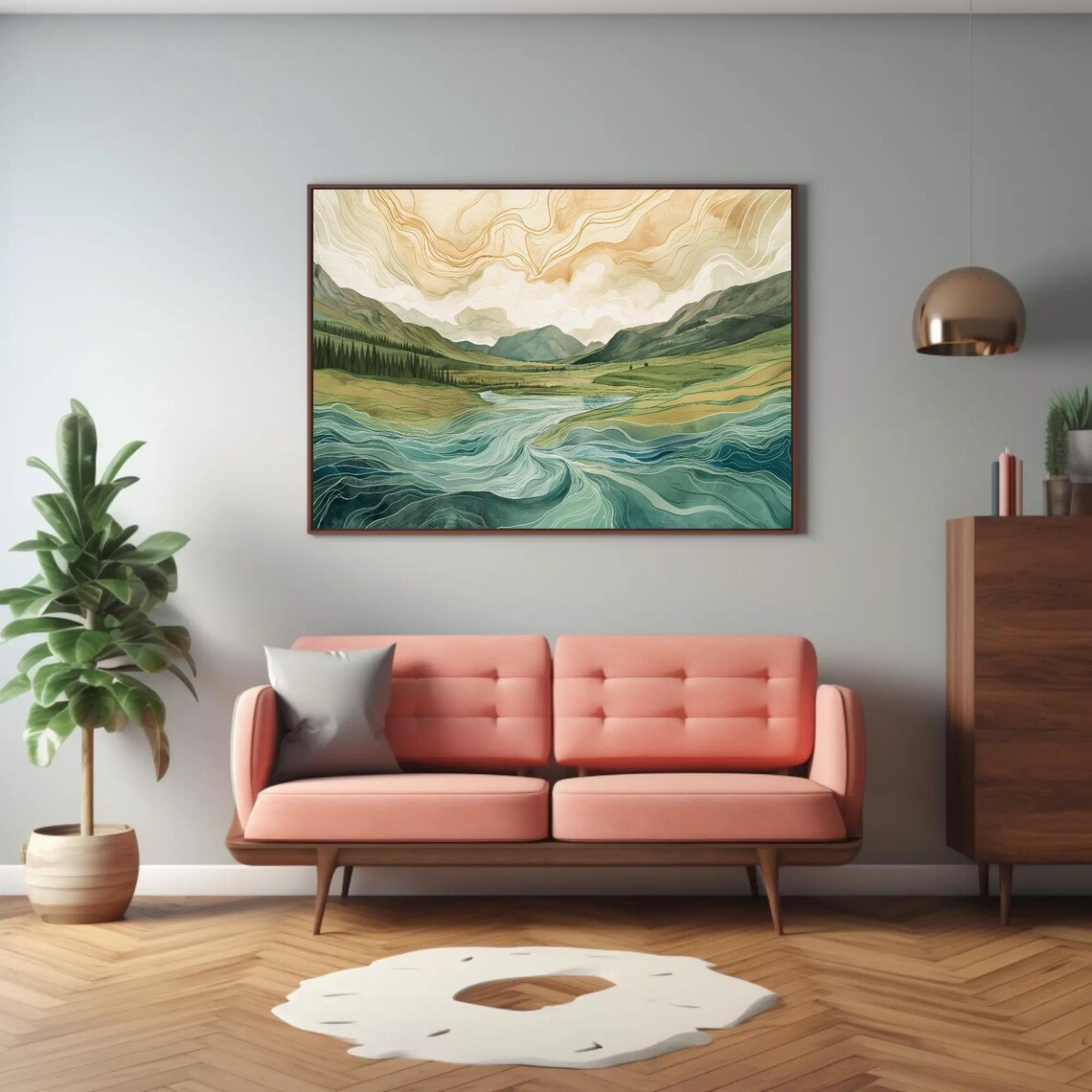 Northern Scotland Abstract Painting Art Print, British Decor - Image 2