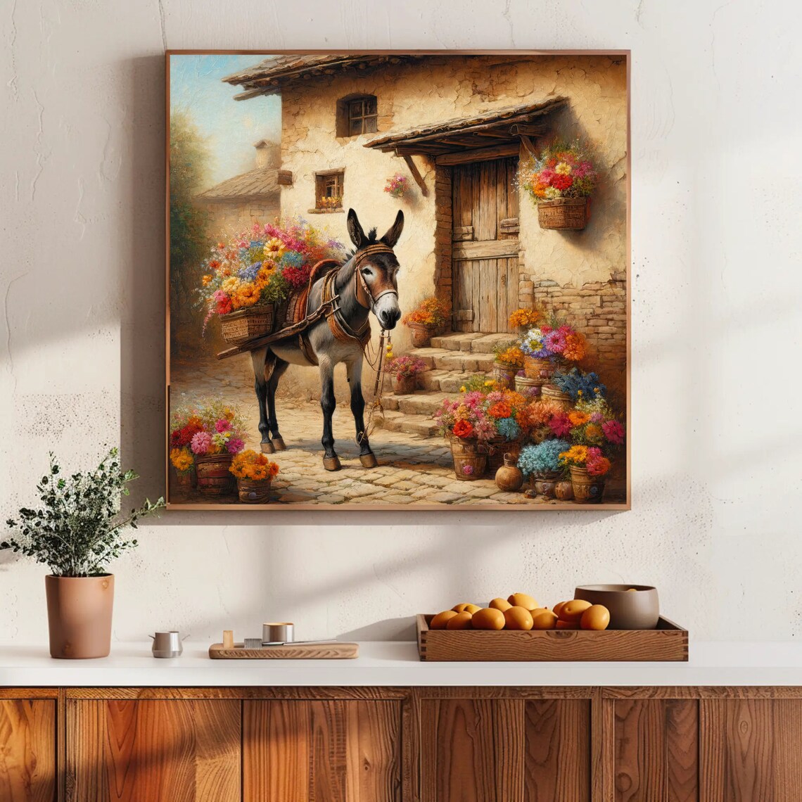 Burro Charm Mexican Donkey Art Print, Rustic Decor