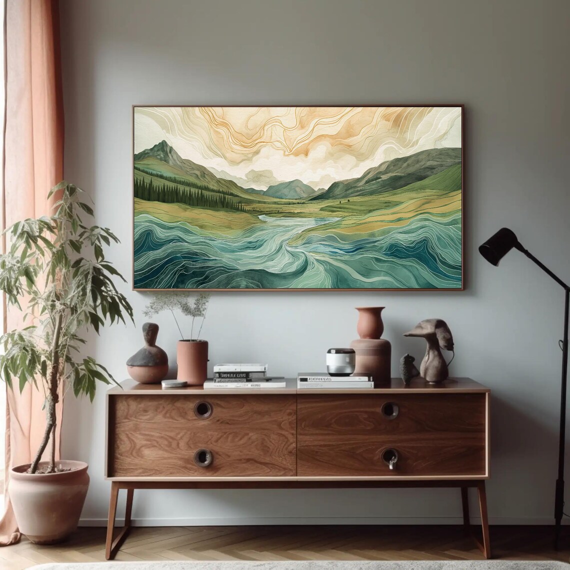 Northern Scotland Abstract Painting Art Print, British Decor - Image 4