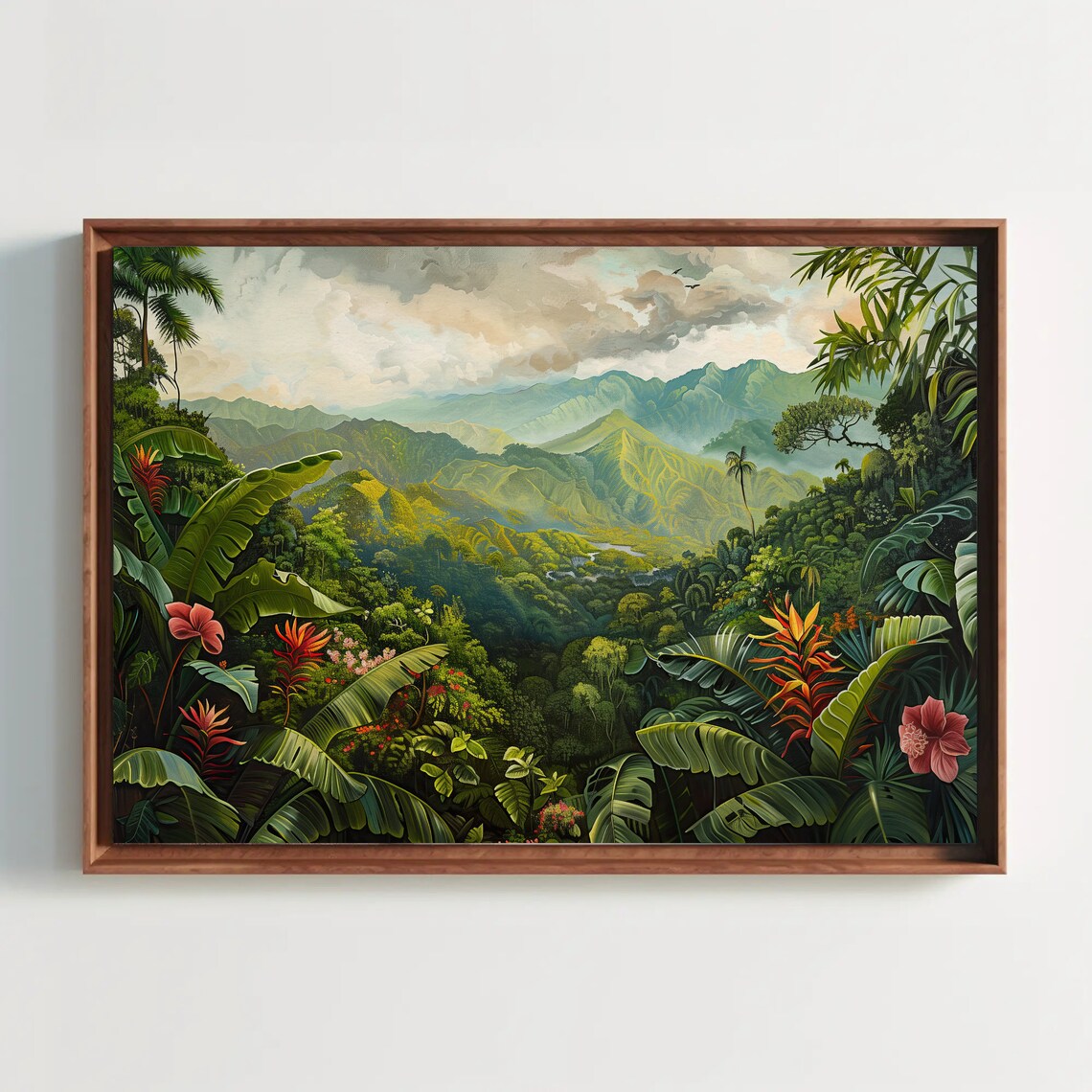 Costa Rica Landscape Travel Poster, Tropical Jungle