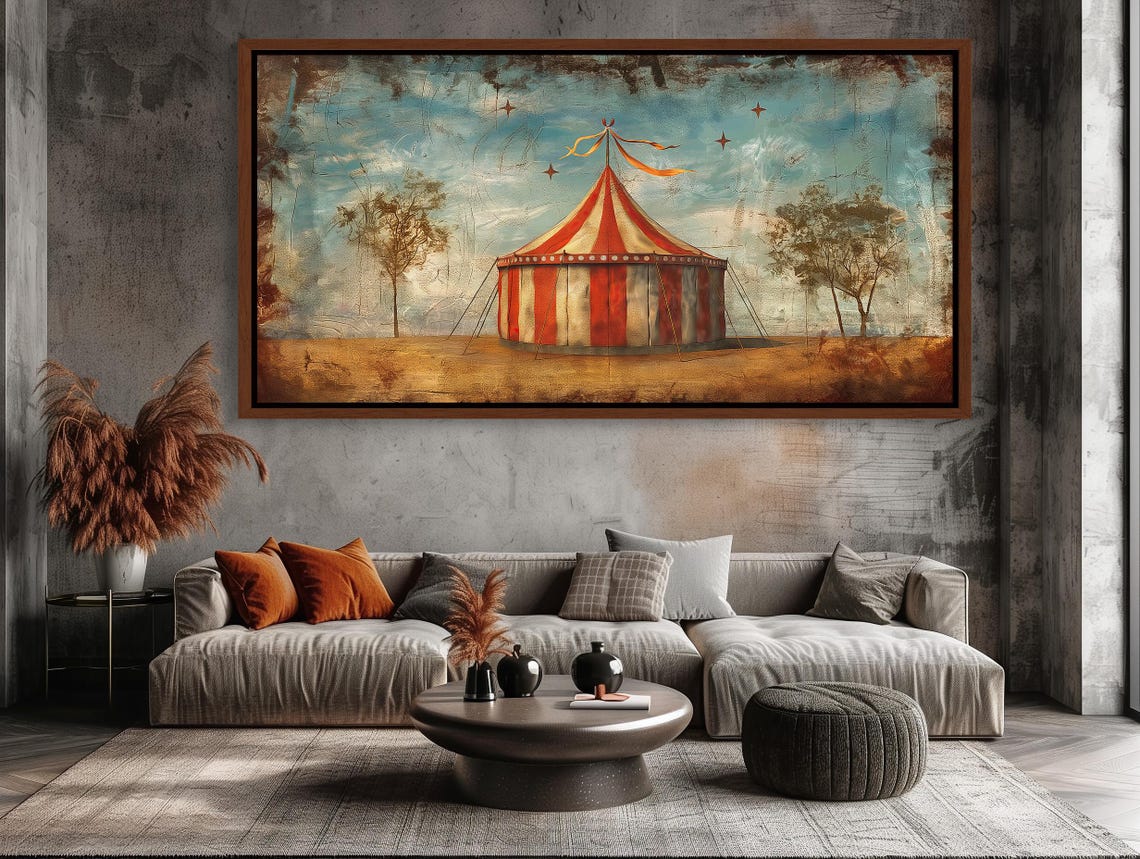 Vintage Red And White Circus Tent Nostalgic Big Top Art Poster - Image 4
