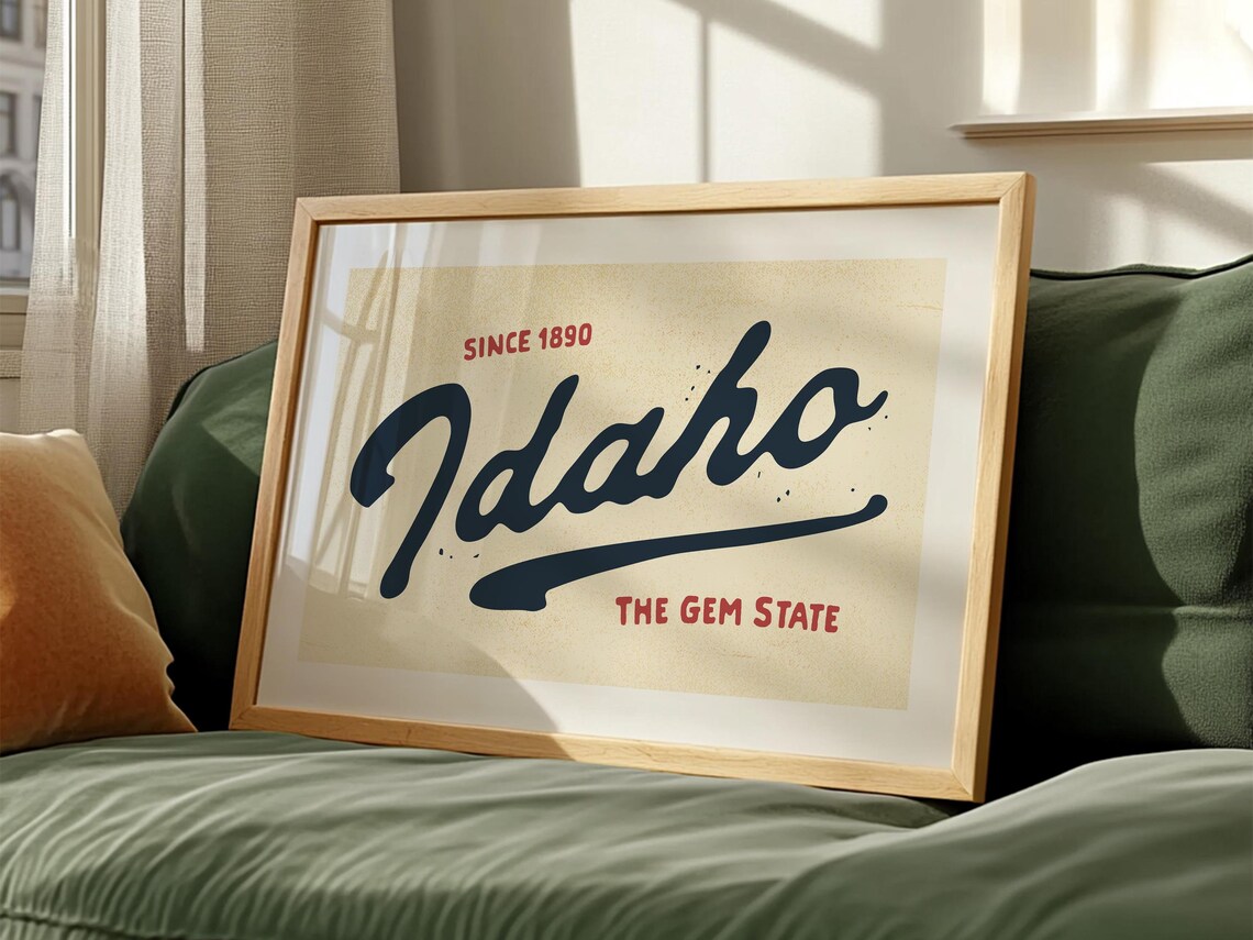 Retro Idaho Art Print, Gem State Wall Decor - Image 2