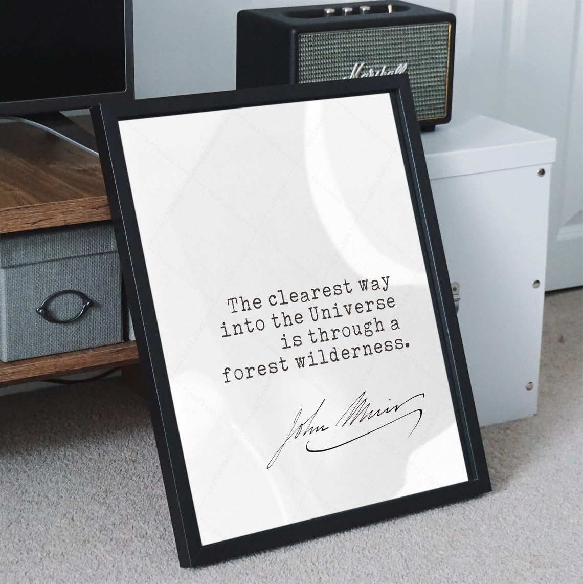 John Muir The Clearest Way Into The Universe Forest Quote Poster - Image 2