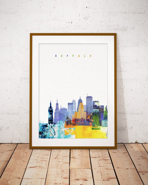 Buffalo Skyline Art Print Poster Modern Wall Art New Home Housewarming Gift